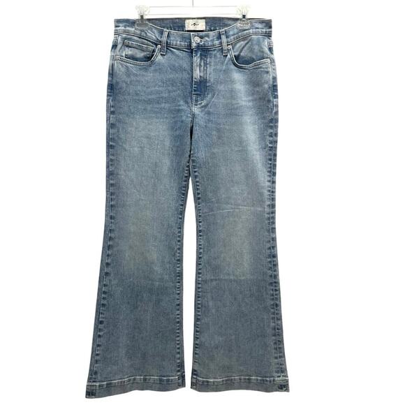 7 For All Mankind | Tailorless Dojo Flare Jeans Size 31 Light Wash Medium Rise - Picture 1 of 13
